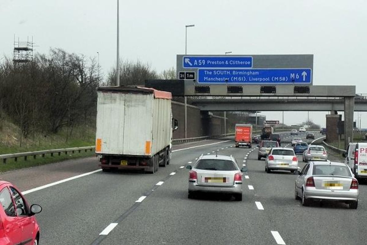 Car bursts into flames on M6 southbound near Leyland with three fire engines called to scene