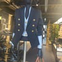 One of the most expensive items in the store is this black and gold woman's blazer with a price tag of £1,750