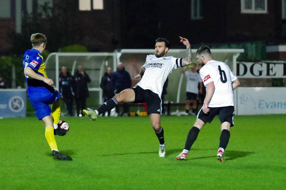 Michael Potts in action against Stockton (photo: Ruth Hornby)