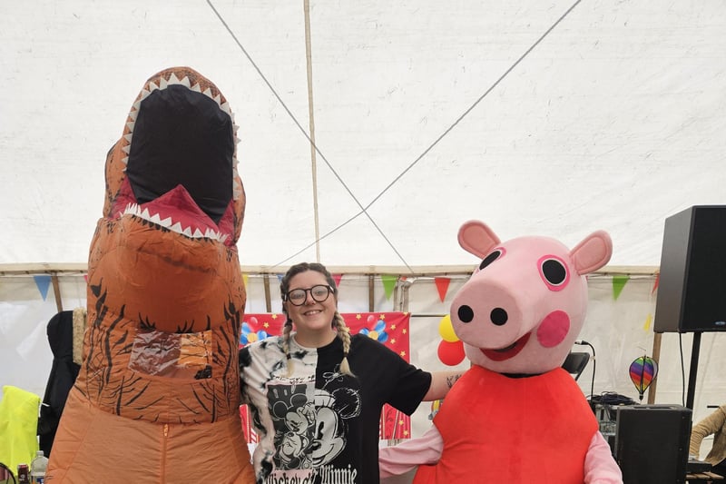 Children's favourite Peppa Pig made an appearance at the Adlington Carnival as did a dinosaur