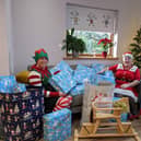 Carol Larn and Rachel De Vere from Persimmon delivering the gifts to Derian House Children’s Hospice. 
