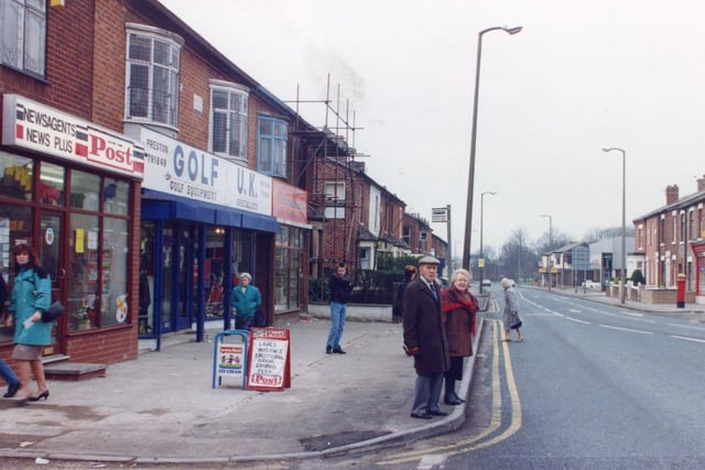 This image taken in 1989 shows some of the many little shops which line New Hall Lane