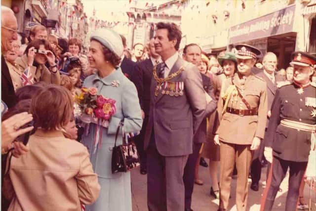 The Queen on a Silver Jubilee visit to Lancaster in 1977 chats to locals during her walkabout.