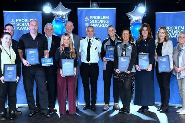 The Winners of this year's POP awards - Op Morano. West Lancs Neighbourhood Policing team with partners and judging panel. (Picture by Lancashire Police)