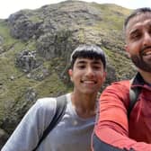 Sami Ahmed (left) with his dad Khalil. Sami from Bradford was hiking with his family when he slipped and fell at Dow Crag in the Lake District. A Coastguard helicopter was scrambled to the scene and winched Sami out but "tragically, he did not survive his fall", Coniston Mountain Rescue Team said