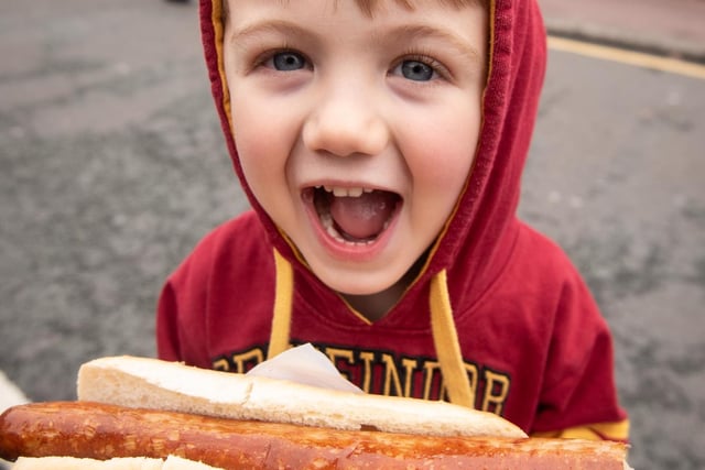 Food festival A Taste of Leyland on Hough Lane. 4-year-old Declan.
