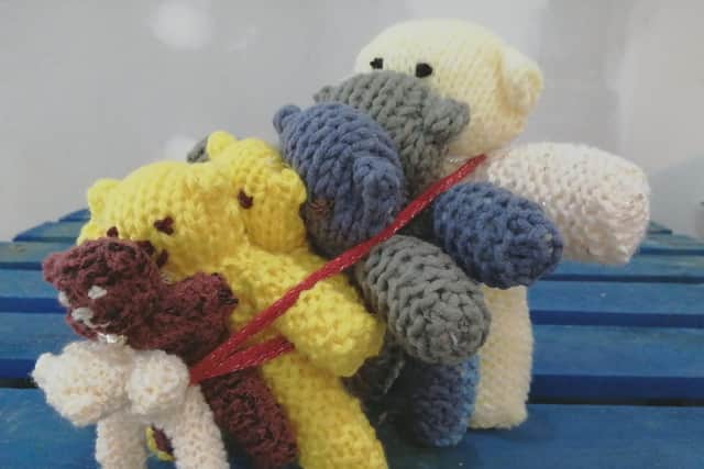 Endeavour and the family of teddies that he will escort to Eastern Europe
