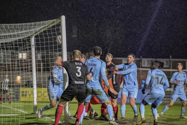 Adam Blakeman's corner curls into the net (photo: David Airey/dia images)
