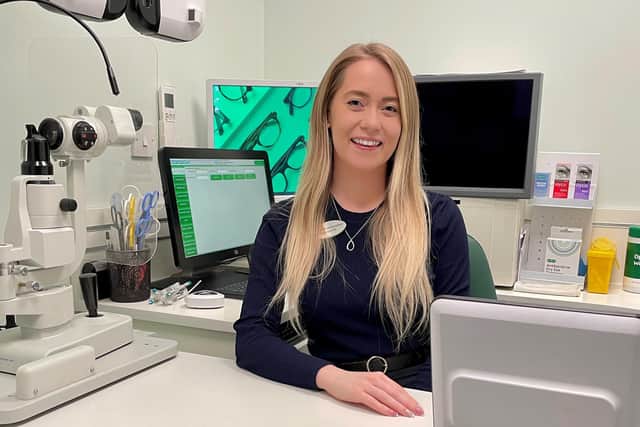 UCLan optometry students  will now be able to graduate this summer. Pictured is Katie Vickers, the first student to complete the MSci Optometry course