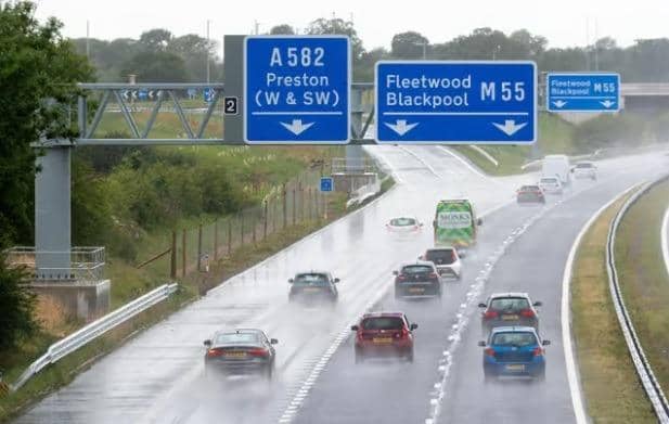 Vehicles joining the Preston Western Distributor link road from the M55. Picture by Kelvin Lister-Stuttard / LEP