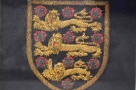 The Three Lions badge off Sir Tom Finney's first England blazer.