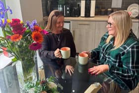 Westmorland Homecare Client Coordinators Brenda Cambridge and Ashleigh Bird discussing the forthcoming monthly coffee mornings