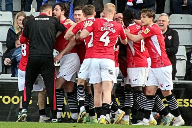 Morecambe beat Lincoln City in their home League One match last season Picture: Michael Williamson