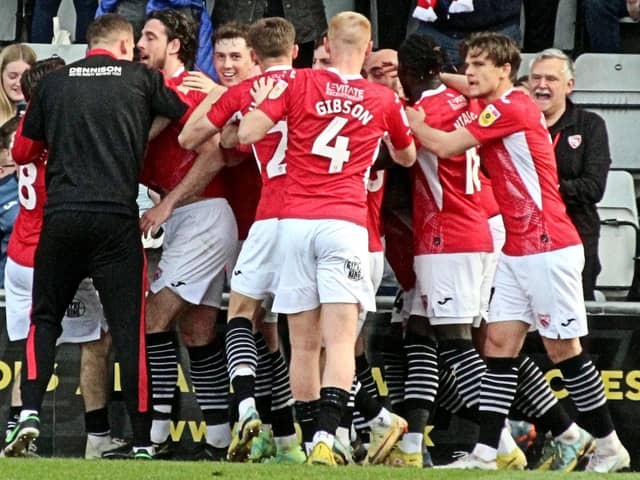 Morecambe beat Lincoln City in their home League One match last season Picture: Michael Williamson