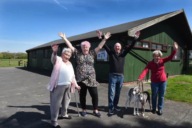 'We did it!': Phyl Barnes, Jacqui Gibson, Geoff Brown and Jane Perry celebrate as their dream of a new community centre for Gregson Lane and Coupe Green finally looks set to become a reality