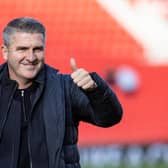 Preston North End's manager Ryan Lowe gives the thumbs up