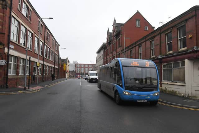 The stretch of Corporation Street between Marsh Lane and Heatley Sreet will soon be open only to buses, bikes and Hackney taxis