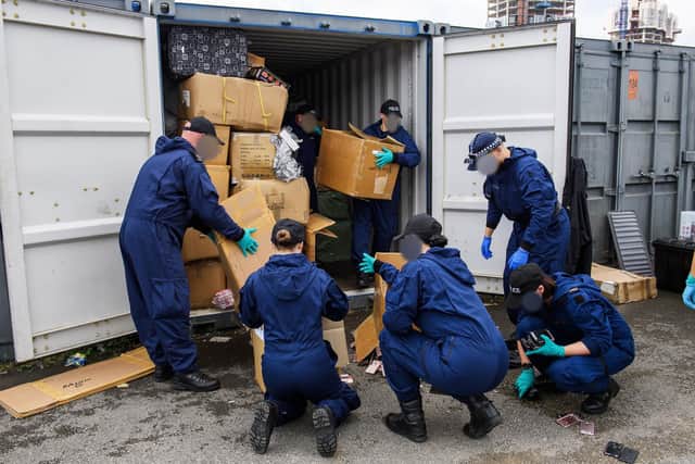 580 tonnes of counterfeit goods were seized from shipping containers in Cheetham Hill (Credit: Greater Manchester Police)