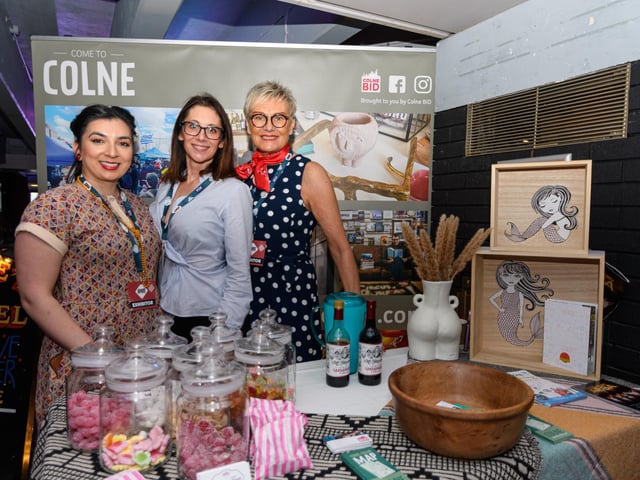 Anees McGladdery, Nicola Holding and Norman Tinsley from Colne Bid at Lancashire Business Expo 2022. Photo: Kelvin Stuttard