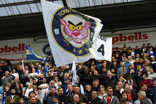 Preston North End fans show their support against Burnley.