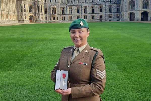 Roxanne McKinnon was awarded an MBE for her intelligence work in the Army during the pandemic.