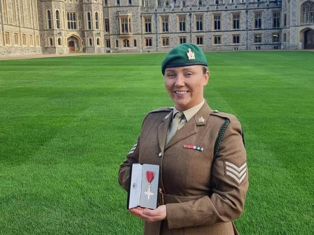 Roxanne McKinnon was awarded an MBE for her intelligence work in the Army during the pandemic.