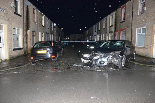 The aftermath of the shooting in Burnley