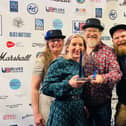 From L-R: The Colne Blues Society and Colne Town Council teams including Nina Bates, Gina Langley, Simon Shackleton and Jossy Thomas