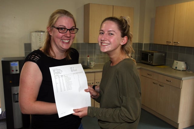 Teacher Nicole Preston shares in the delight of Chloe Fearns results.