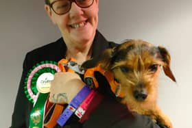 Loretta and Chewie with their rosette