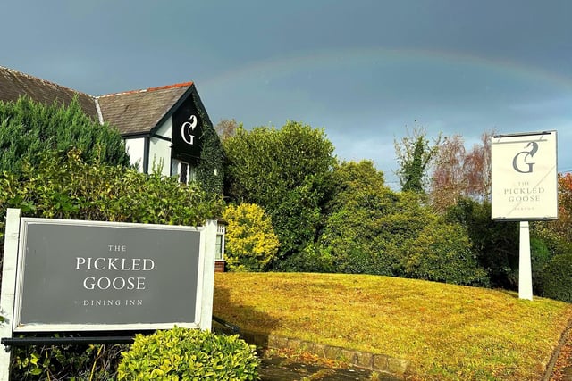 The Pickled Goose welcomes you - complete with a rainbow