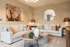 Warm tones create a welcoming feel in the Oakmere show home at Parr Meadows