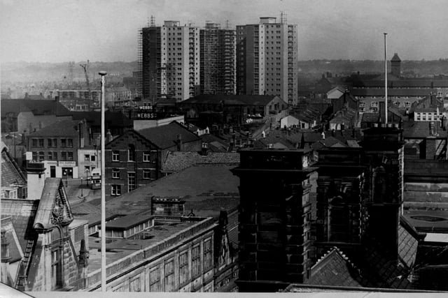 A view across the Preston skyline, with Moor Lane flats in the background, still under construction
