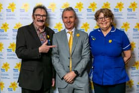 Ribble Valley MP Nigel MP with Paul Chuckle, backing the Marie Curie campaign
