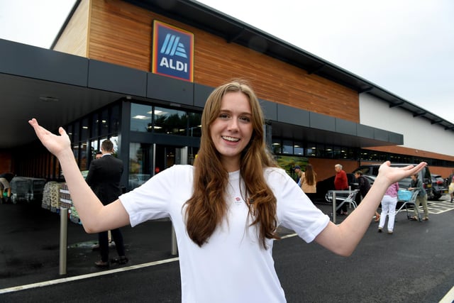 Photo Neil Cross; Team GB Taekwondo star Adelaide Barnes from Penwortham at the new Aldi store at Tarleton