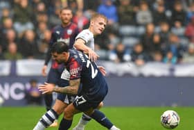 Preston North End's Ali McCann battles with West Bromwich Albion's Alex Mowat

Photographer Dave Howarth/CameraSport