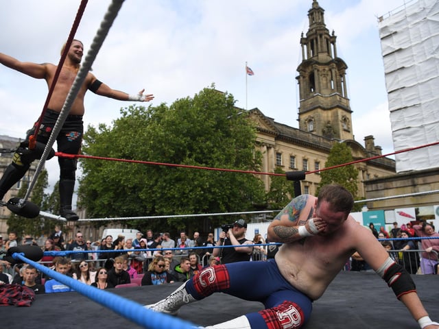Wrestling on Preston Flag Market