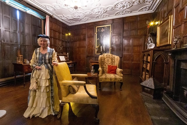 The Hall, which has been closed for two years, is best known for its stunning Jacobean plasterwork ceilings and its Elizabethan courtyard. The house is made up of four wings, which have been extended over the years, with most of the original features remaining in place.

Pictured: Teresa Holding of the Friends of Astley Hall.