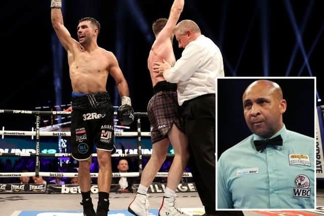 The British Boxing Board of Control have punished Ian John-Lewis, inset, for his scoring of Jack Catterall's defeat against Josh Taylor