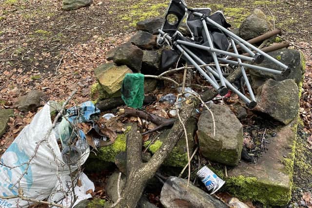 The mess left behind in Brinscall Woods earlier this week