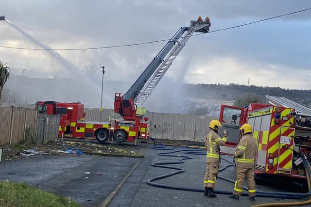 A fire broke out at an abandoned plastics site in Blackburn (Credit: Lancashire Fire and Rescue Service)