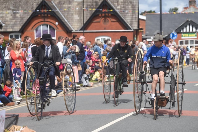 Vintage biks at the Wrea Green Field Day procession