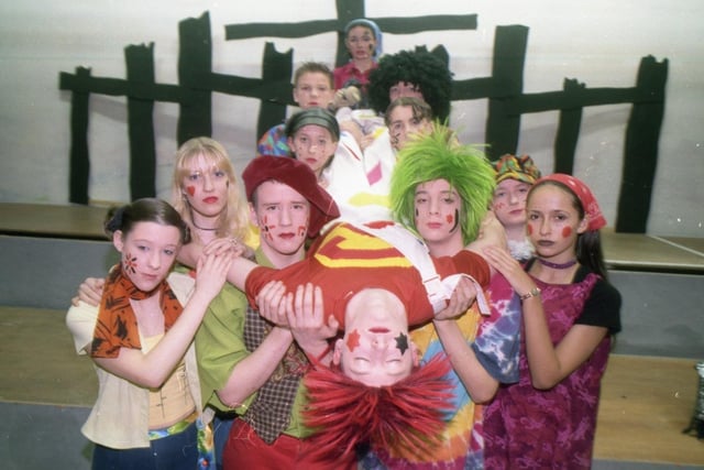 Another production of Godspell - this time pupils at at Preston school made a bid for stardom by performing to packed audiences with their production of the hit musical. All of the three shows performed by a cast of budding actors at Archbishop Temple School, Fulwood, were sell-outs