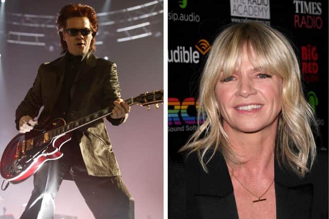Left: Former Duran Duran guitarist Andy Taylor. Right: Blackpool born radio presenter Zoe Ball. Both images: Getty
