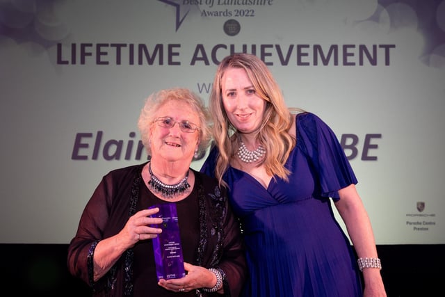 Lifetime Achievement Award winner Elaine Smith MBE (left) with Lancashire Post editor Nicola Adam