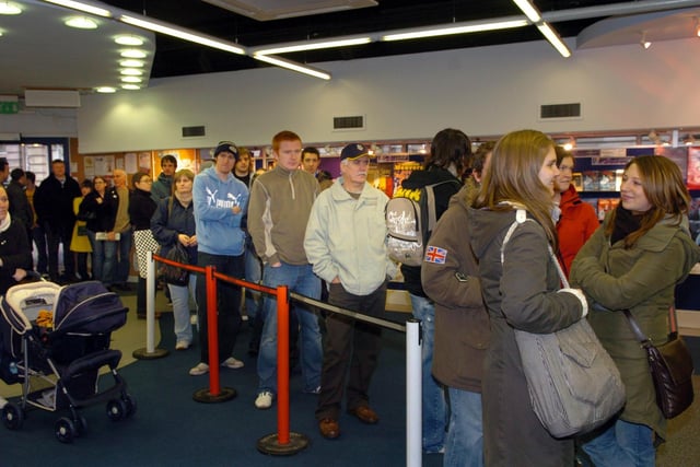 Crowds queue for tickets to see The Arctic Monkeys at the Guild Hall, Preston back in 2006