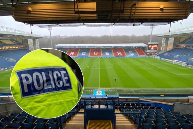 A woman’s face was burnt after a pyrotechnic was thrown during the Blackburn Rovers v Preston North End match