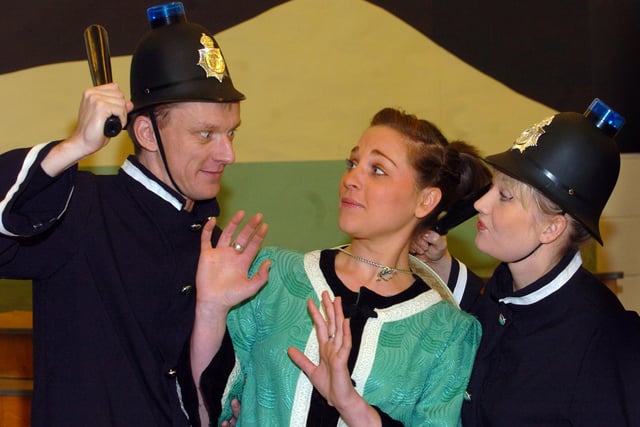 Preston Musical Comedy Society perform their Christmas pantomime Aladdin. Donatella Banks plays Aladdin with Dan Kings as Yu Dun Wong, left, and Julie Oldfield as Hu Dun Pong