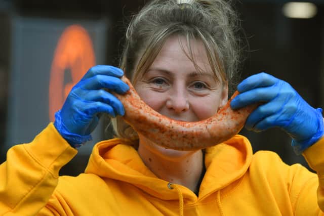 Something to smile about  - Angela Carter of The Pork Shop looks forward to the opening of the new business in Walmer Bridge   Photo: Neil Cross