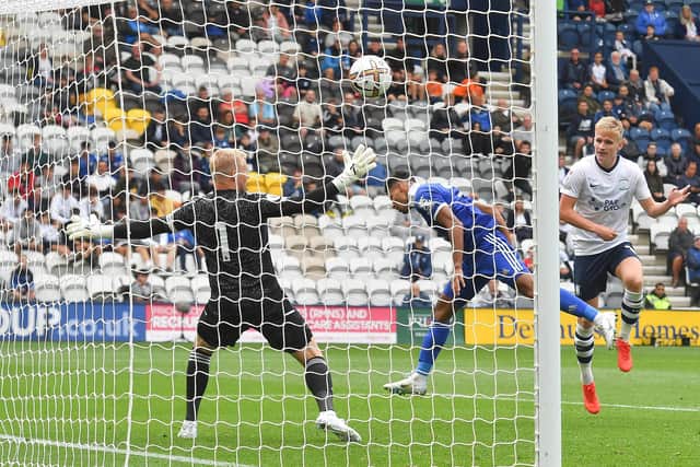 McCann heads in his side's goal against Leicester City.